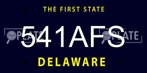 541AFS Delaware License Plate