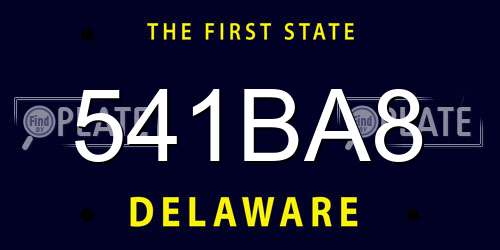 541BA8 Delaware License Plate