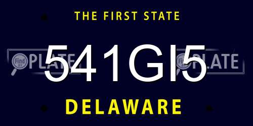541GI5 Delaware License Plate
