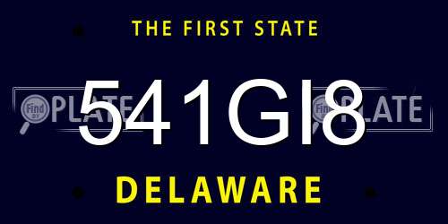 541GI8 Delaware License Plate