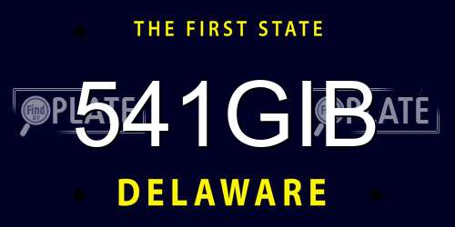 541GIB Delaware License Plate