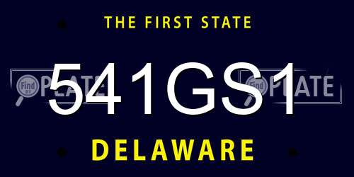 541GS1 Delaware License Plate