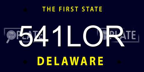 541LOR Delaware License Plate