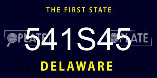 541S45 Delaware License Plate