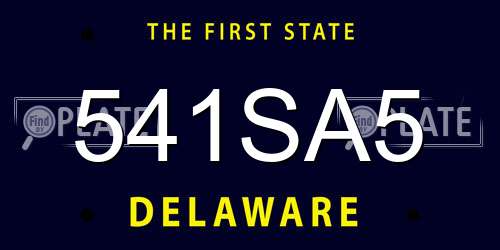 541SA5 Delaware License Plate