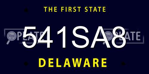 541SA8 Delaware License Plate