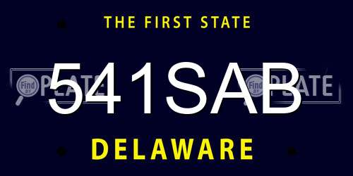 541SAB Delaware License Plate