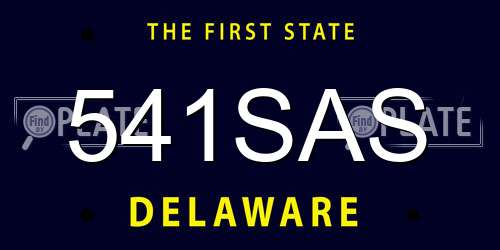 541SAS Delaware License Plate