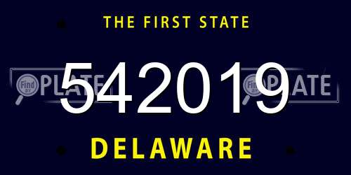542019 Delaware License Plate