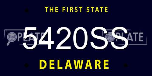 5420SS Delaware License Plate