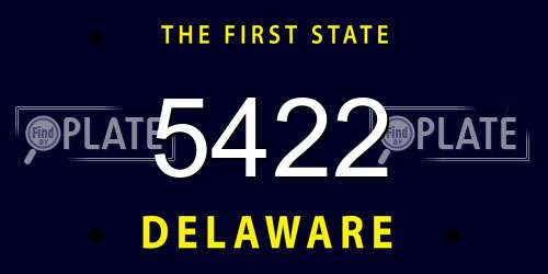 5422 Delaware License Plate
