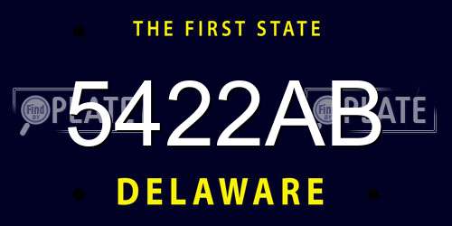 5422AB Delaware License Plate