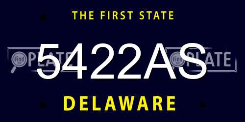 5422AS Delaware License Plate