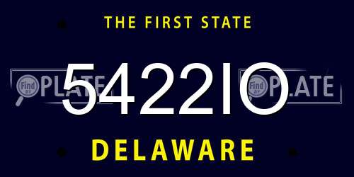 5422IO Delaware License Plate
