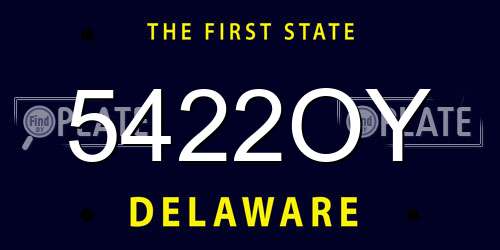 5422OY Delaware License Plate