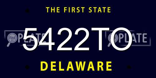 5422TO Delaware License Plate