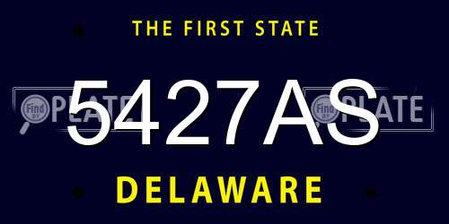 5427AS Delaware License Plate