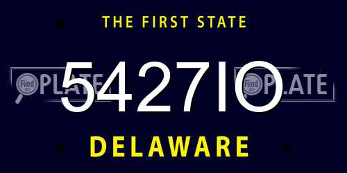 5427IO Delaware License Plate