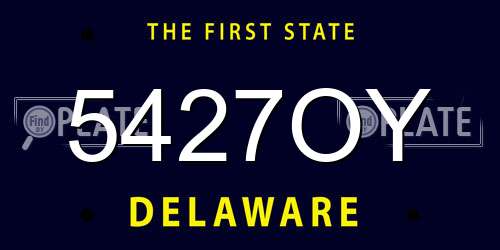 5427OY Delaware License Plate