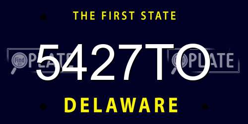 5427TO Delaware License Plate