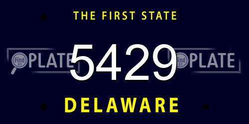 5429 Delaware License Plate