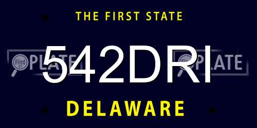542DRI Delaware License Plate
