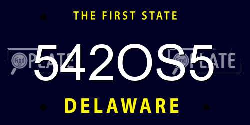 542OS5 Delaware License Plate