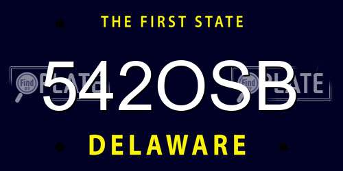 542OSB Delaware License Plate