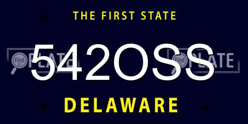 542OSS Delaware License Plate