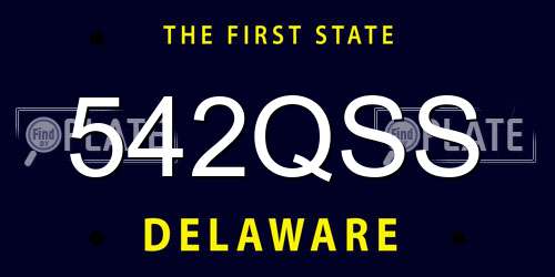 542QSS Delaware License Plate