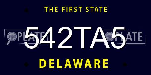 542TA5 Delaware License Plate