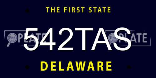 542TAS Delaware License Plate