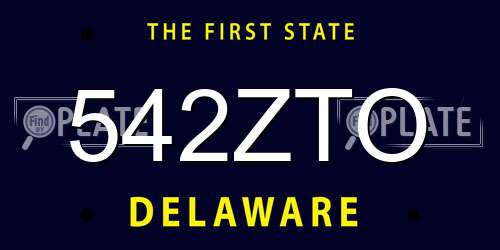 542ZTO Delaware License Plate