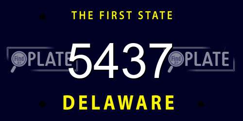 5437 Delaware License Plate