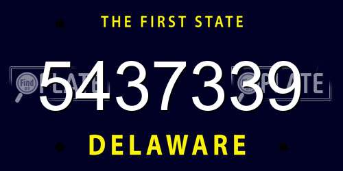 5437339 Delaware License Plate