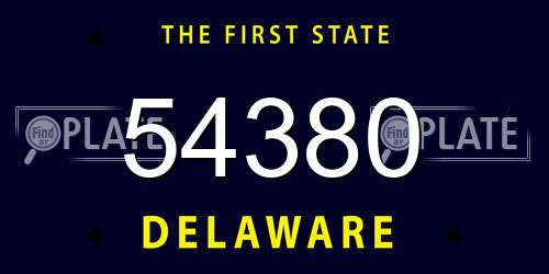 54380 Delaware License Plate