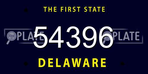 54396 Delaware License Plate