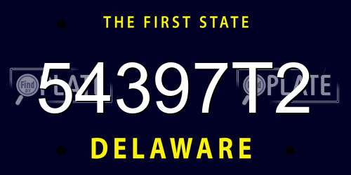 54397T2 Delaware License Plate