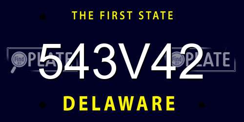 543V42 Delaware License Plate