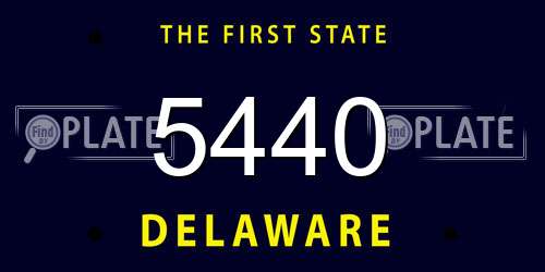5440 Delaware License Plate