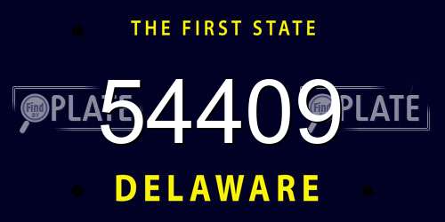 54409 Delaware License Plate