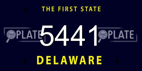 5441 Delaware License Plate