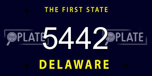 5442 Delaware License Plate
