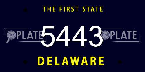 5443 Delaware License Plate