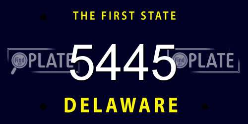5445 Delaware License Plate