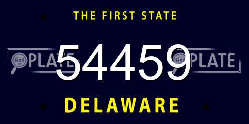 54459 Delaware License Plate