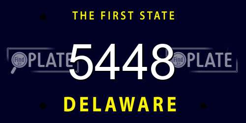 5448 Delaware License Plate