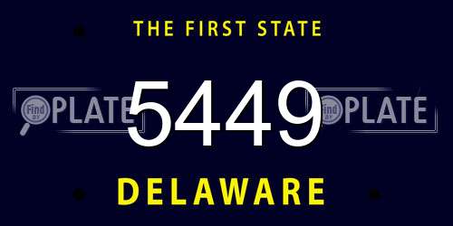 5449 Delaware License Plate