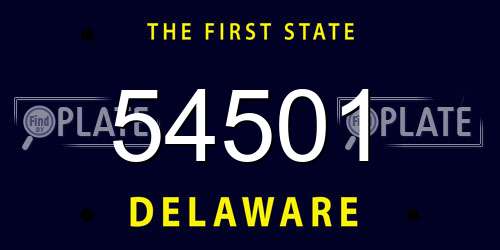 54501 Delaware License Plate
