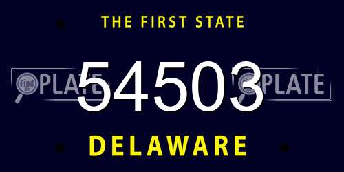 54503 Delaware License Plate
